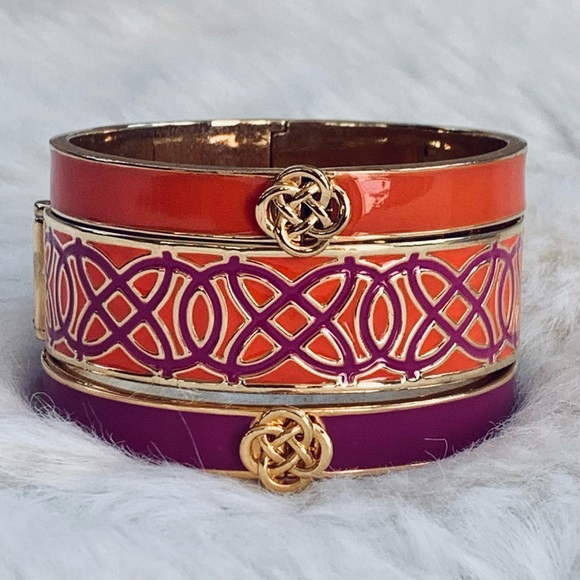 Stella and Dot Enamel Bangles (3) Elenor and Celtic Knot in Orange and P… - Picture 15 of 15
